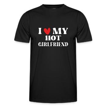 J’aime ma copine chaude - T-shirt sport Homme - noir - Devant - AI Model Male 178 dark (178cm)