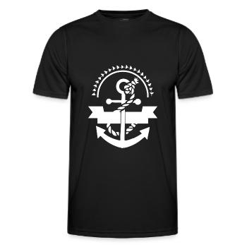 Anchor Nautical Seafarer Pier Sea Maritime - Men's Functional T-Shirt - black - Front - AI Model Male 178 dark (178cm)