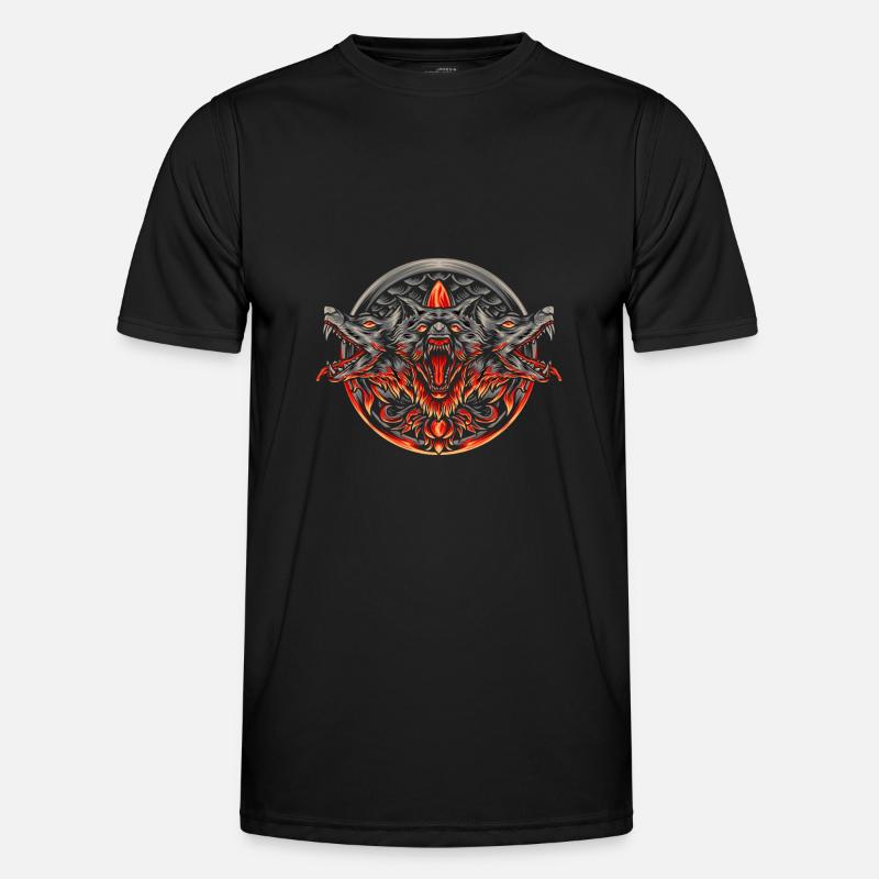 Wolf Head Cerberus Créatures grecques mythiques T-shirt sport Homme