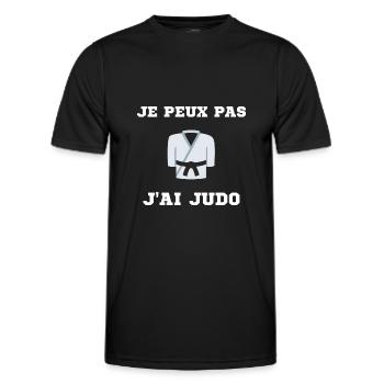 Je peux pas j'ai Judo Judoka Ceinture Noir Sport - T-shirt sport Homme - noir - Devant - AI Model Male 178 dark (178cm)