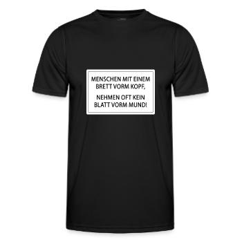 Menschen mit einem Brett vorm Kopf - Männer Funktions-T-Shirt - Schwarz - Vorne - AI Model Male 178 dark (178cm)