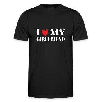 J’aime ma copine - T-shirt sport Homme - noir - Devant - AI Model Male 178 dark (178cm)