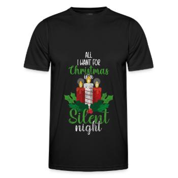 Winter Christmas Tree Reindeer - Men's Functional T-Shirt - black - Front - AI Model Male 178 dark (178cm)