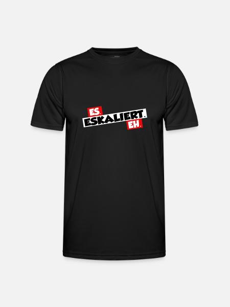 Es eskaliert eh - Männer Funktions-T-Shirt - Schwarz