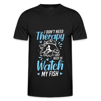 Poissons Eau de mer Pisciculture - T-shirt sport Homme - noir - Devant - AI Model Male 178 dark (178cm)