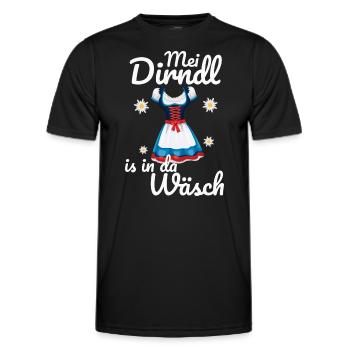 Dirndl Tracht | Mei Dirndl is in da - Männer Funktions-T-Shirt - Schwarz - Vorne - AI Model Male 178 dark (178cm)