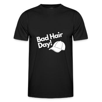 Journée des mauvais cheveux - T-shirt sport Homme - noir - Devant - AI Model Male 178 dark (178cm)