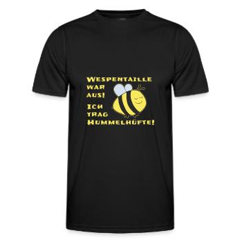 Hummel Dick Mollig Lustige Sprüche - Männer Funktions-T-Shirt - Schwarz - Vorne - AI Model Male 178 dark (178cm)