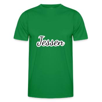 Jessen - Textdesign mit Stadtnamen - Männer Funktions-T-Shirt - Kelly Green - Vorne - AI Model Male 178 dark (178cm)
