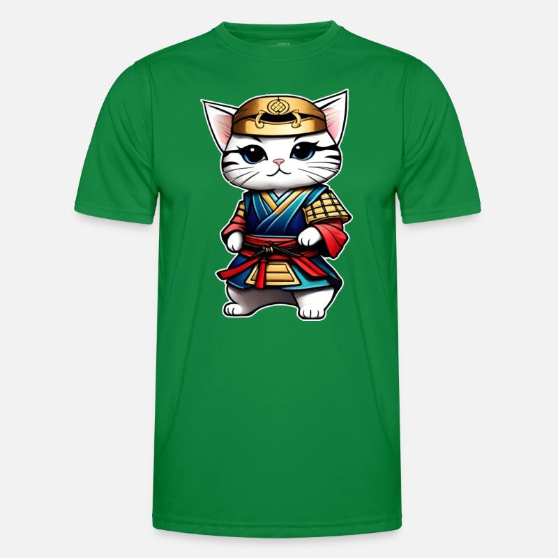 Cute samurai cat Men's Functional T-Shirt