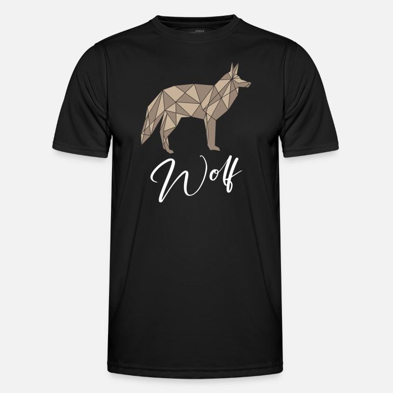 Wolf Geometric Männer Funktions-T-Shirt