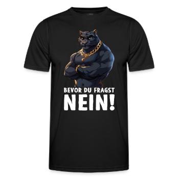 avant que vous ne demandiez à aucun jaguar - T-shirt sport Homme - noir - Devant - AI Model Male 178 dark (178cm)