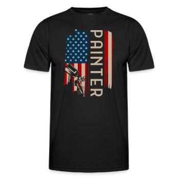 Peinture - T-shirt sport Homme - noir - Devant - AI Model Male 178 dark (178cm)