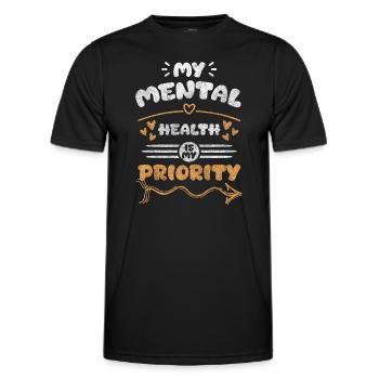 Relaxation Méditation Santé Luxe - T-shirt sport Homme - noir - Devant - AI Model Male 178 dark (178cm)