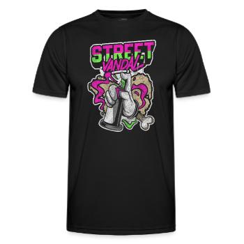 Graffiti Street Art Scène Frappante - T-shirt sport Homme - noir - Devant - AI Model Male 178 dark (178cm)