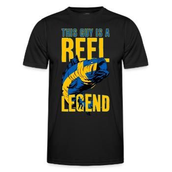 ANGELN SCHWEDEN ANGLER LEGENDE - Männer Funktions-T-Shirt - Schwarz - Vorne - AI Model Male 178 dark (178cm)