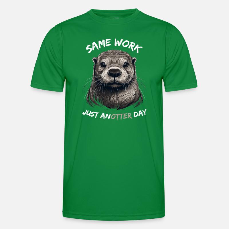 Otter Fischotter Same Work just anotter day Männer Funktions-T-Shirt