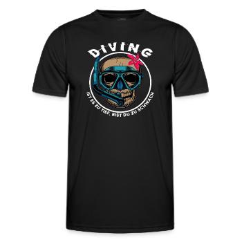 apnoe dive oxygen apnea divers snorkel - Men's Functional T-Shirt - black - Front - AI Model Male 178 dark (178cm)