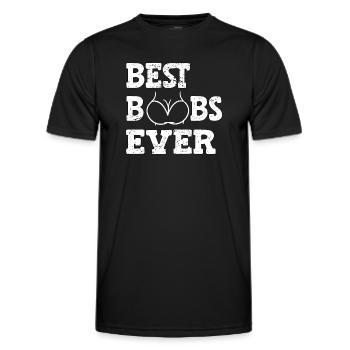 Best Boobs Ever - Men's Functional T-Shirt - black - Front - AI Model Male 178 dark (178cm)