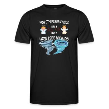 Wie andere meine Kinder sehen - Männer Funktions-T-Shirt - Schwarz - Vorne - AI Model Male 178 dark (178cm)