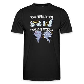 Wie andere meine Kinder sehen - Männer Funktions-T-Shirt - Schwarz - Vorne - AI Model Male 178 dark (178cm)