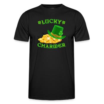 Lucky Charmer St Patricks Day - Männer Funktions-T-Shirt - Schwarz - Vorne - AI Model Male 178 dark (178cm)