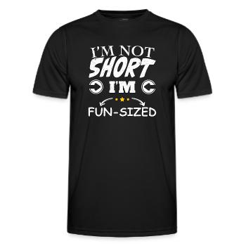 I'm not short, I’m fun size - Männer Funktions-T-Shirt - Schwarz - Vorne - AI Model Male 178 dark (178cm)