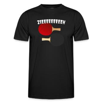 Table Tennis Zieeeeh Draw Topspin - Men's Functional T-Shirt - black - Front - AI Model Male 178 dark (178cm)