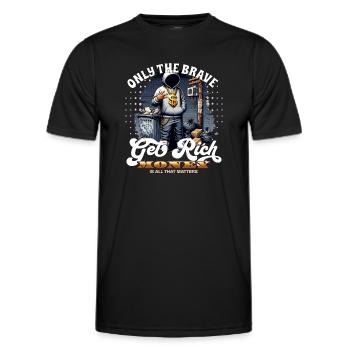 Seuls les courageux s’enrichissent - T-shirt sport Homme - noir - Devant - AI Model Male 178 dark (178cm)