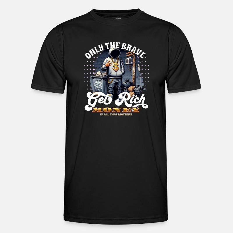 Kun de modige bliver rige - Funktionsshirt til herrer - sort