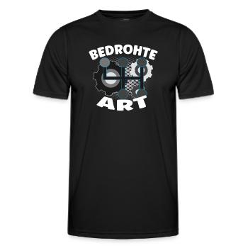 Espèces menacées - Conception de voitures à moteur à combustion interne - T-shirt sport Homme - noir - Devant - AI Model Male 178 dark (178cm)