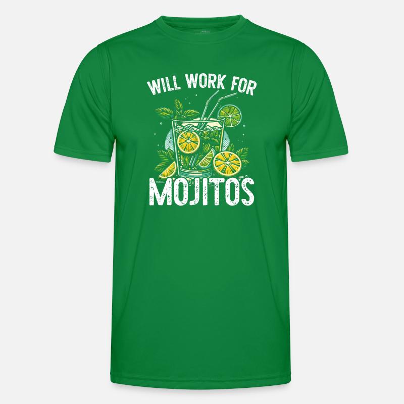 Will work for Mojitos Men's Functional T-Shirt