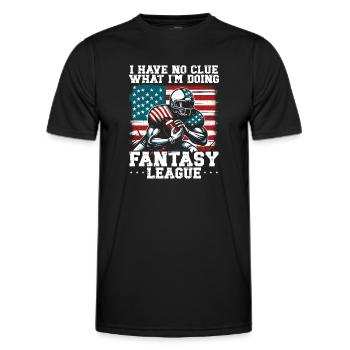 I have no clue what I'm doing fantasy league - Men's Functional T-Shirt - black - Front - AI Model Male 178 dark (178cm)