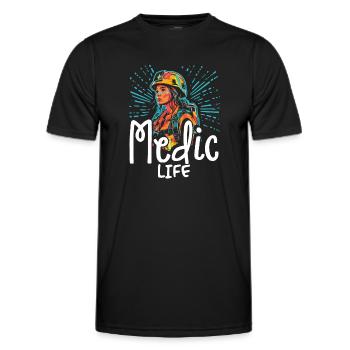 Paramedic - Sanitäter - Medic Life - Männer Funktions-T-Shirt - Schwarz - Vorne - AI Model Male 178 dark (178cm)