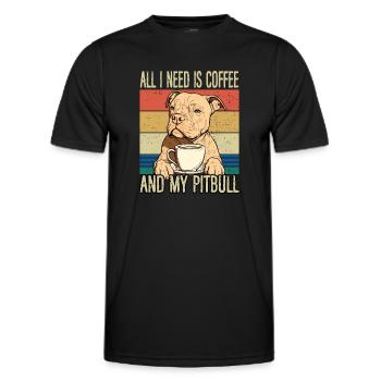 Coffee and my - Men's Functional T-Shirt - black - Front - AI Model Male 178 dark (178cm)