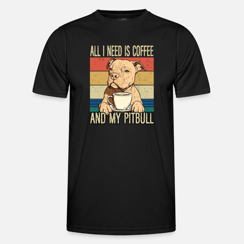Le café et mon pitbull T-shirt sport Homme