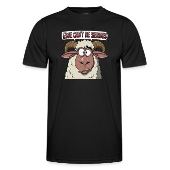 Ewe cant be serious - funny sheep design - Men's Functional T-Shirt - black - Front - AI Model Male 178 dark (178cm)