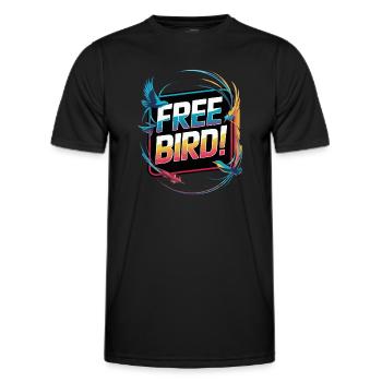 Free Bird - frei wie ein Vogel - T-shirt sport Homme - noir - Devant - AI Model Male 178 dark (178cm)