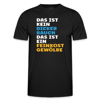 Das ist kein Bauch, das ist ein Feinkostgewölbe - Männer Funktions-T-Shirt - Schwarz - Vorne - AI Model Male 178 dark (178cm)