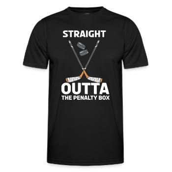 Joueur de hockey sur glace tout droit sorti de la boîte de pénalité - T-shirt sport Homme - noir - Devant - AI Model Male 178 dark (178cm)