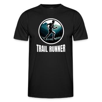 Trail Running - Männer Funktions-T-Shirt - Schwarz - Vorne - AI Model Male 178 dark (178cm)