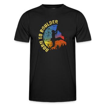 Né à Boulder - T-shirt sport Homme - noir - Devant - AI Model Male 178 dark (178cm)