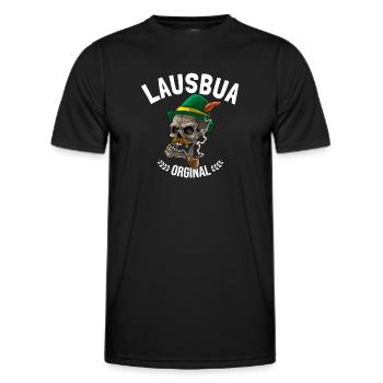 Lausbua Lederhosen - Männer Funktions-T-Shirt - Schwarz - Vorne - AI Model Male 178 dark (178cm)