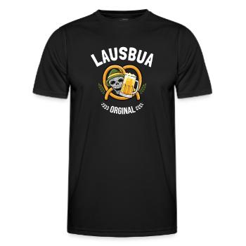Lausbua Lederhosen - Männer Funktions-T-Shirt - Schwarz - Vorne - AI Model Male 178 dark (178cm)