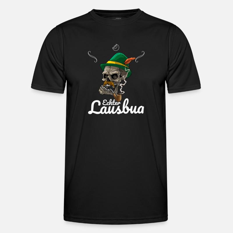 Lausbua Lederhosen - Männer Funktions-T-Shirt - Schwarz