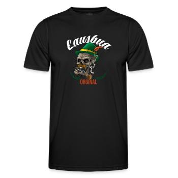 Lausbua Lederhosen - Männer Funktions-T-Shirt - Schwarz - Vorne - AI Model Male 178 dark (178cm)