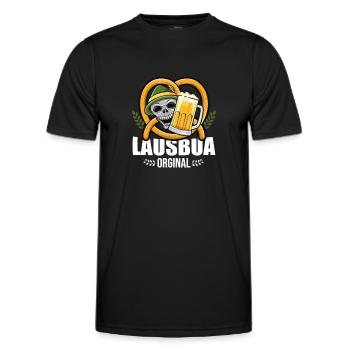 Lausbua Lederhosen - Männer Funktions-T-Shirt - Schwarz - Vorne - AI Model Male 178 dark (178cm)