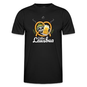 Lausbua Lederhosen - Männer Funktions-T-Shirt - Schwarz - Vorne - AI Model Male 178 dark (178cm)
