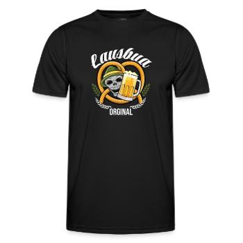 Lausbua Lederhosen - Männer Funktions-T-Shirt - Schwarz - Vorne - AI Model Male 178 dark (178cm)