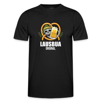 Lausbua Lederhosen - Männer Funktions-T-Shirt - Schwarz - Vorne - AI Model Male 178 dark (178cm)